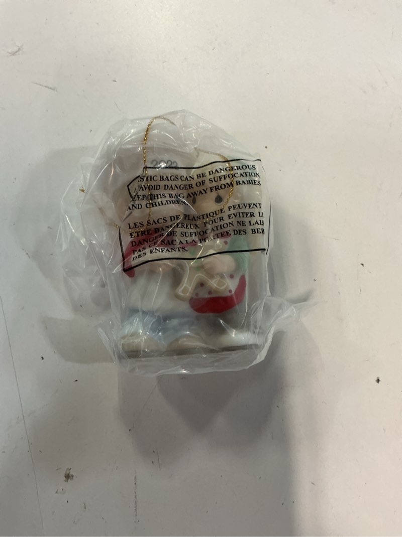 Condition photo showing New/Like New for precious moments 221004 our first christmas together 2022 dated couple bisque porcelain ornament