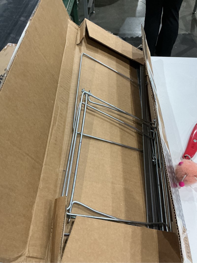 Condition photo showing As Is for smead steel hanging file folder frame, letter size, gray, adjustable length 23" to 27", 2 per pack (64872)