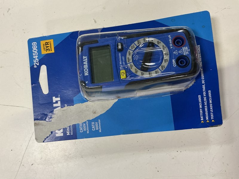 Condition photo showing As Is for kobalt digital display multimeter 0.2 amp 500v -volt