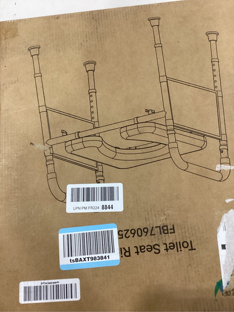 Condition photo showing As Is for Toilet Seat Risers for Seniors, Removable Padded Raised Toilet Seat with Handles, Easy to Clean Adjustable Height Toilet Riser, Handicap Elevated Seat 400lb, Fits Any Toilet