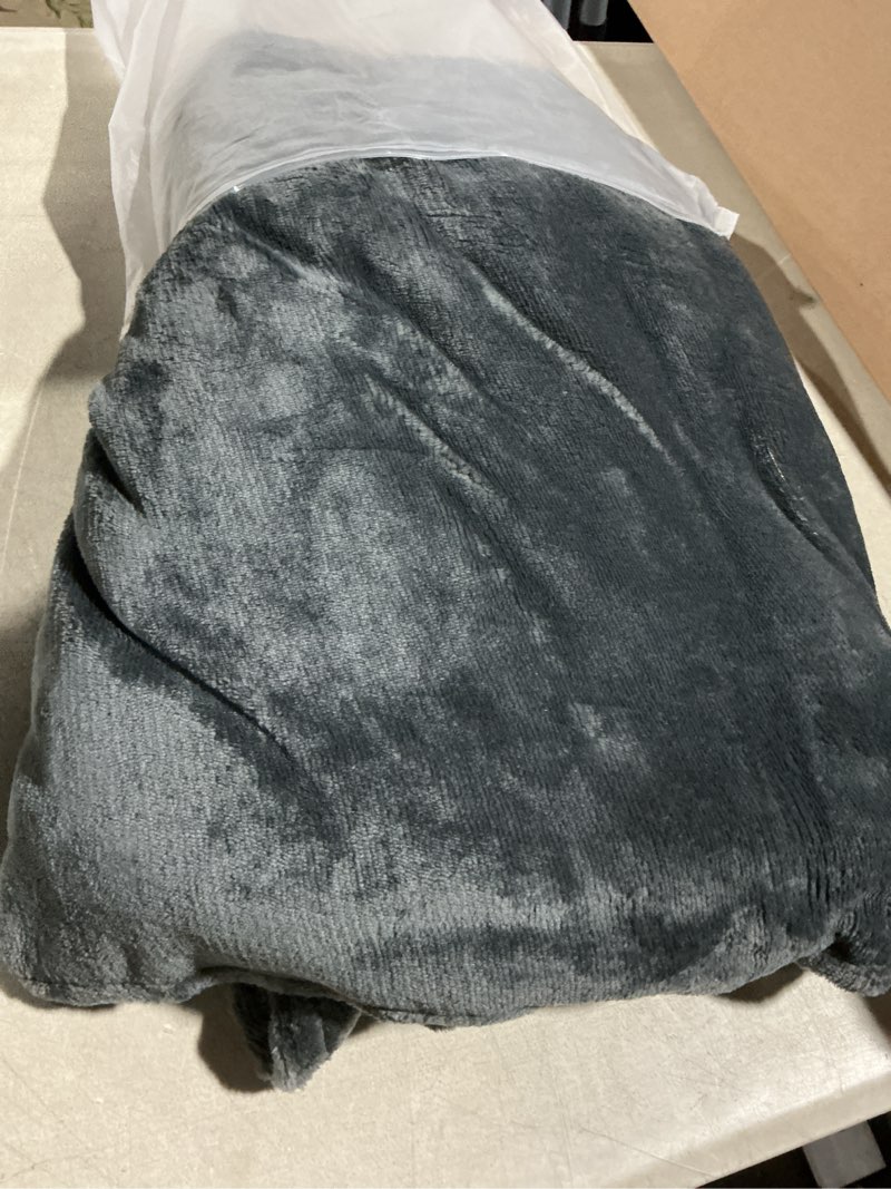 Condition photo showing As Is for cordless portable heated blanket battery operated, 20000mah battery rechargeable heated blanket with 3 heating levels, 70"x40" usb wearable electric blankets for camping, home, office, car. grey