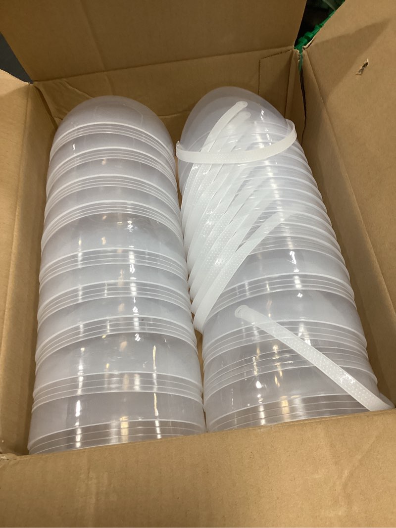 Condition photo showing Good Condition for 12 pcs 8 inch giant clear easter egg with handles, transparent empty fillable jumbo easter eggs for basket stuffers party favor diy hunt surprise decoration