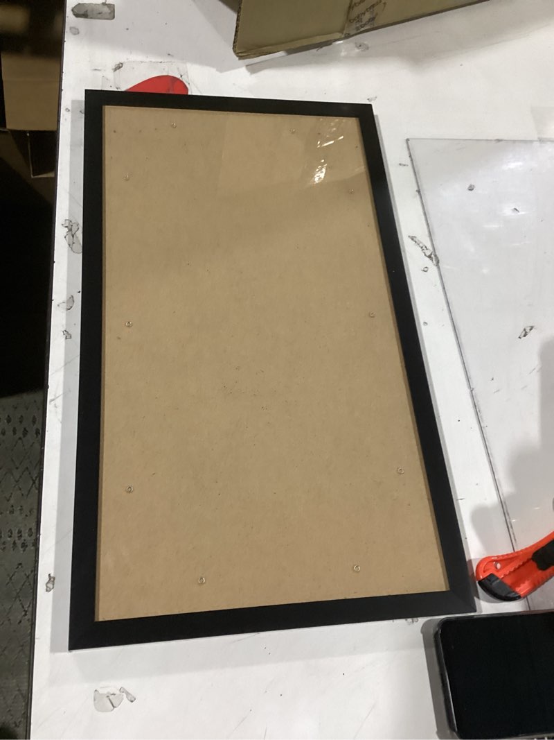 Condition photo showing Good Condition for 6x12 picture frame black for wall hanging, wall mounting horizontally or vertically, 6 x 12 wall gallery poster photo frame with shatter resistant plexiglass, black black 6x12 inch