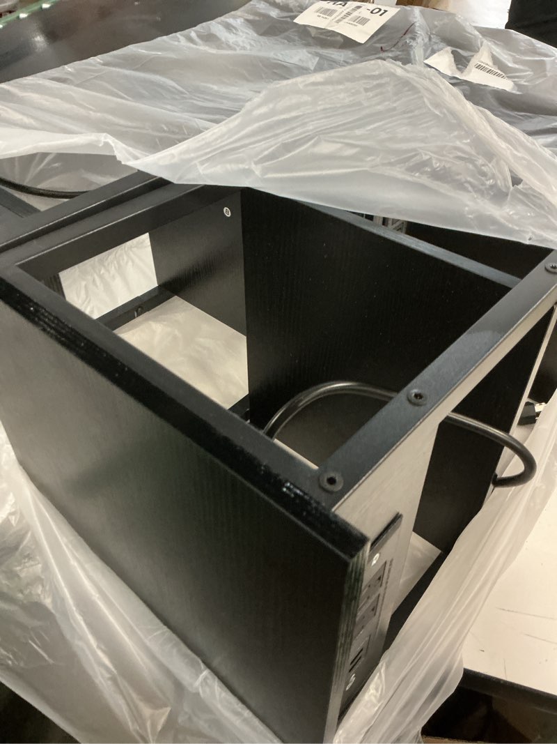 Condition photo showing Good Condition for End Tables Set of 2 with Charging Station USB Ports, 3 Tier Tall Night Stand with Storage Shelves, Record Player Stand Narrow Side Table for Small Space Living Room Bedroom Office, Easy Assembly,Black 2 Black