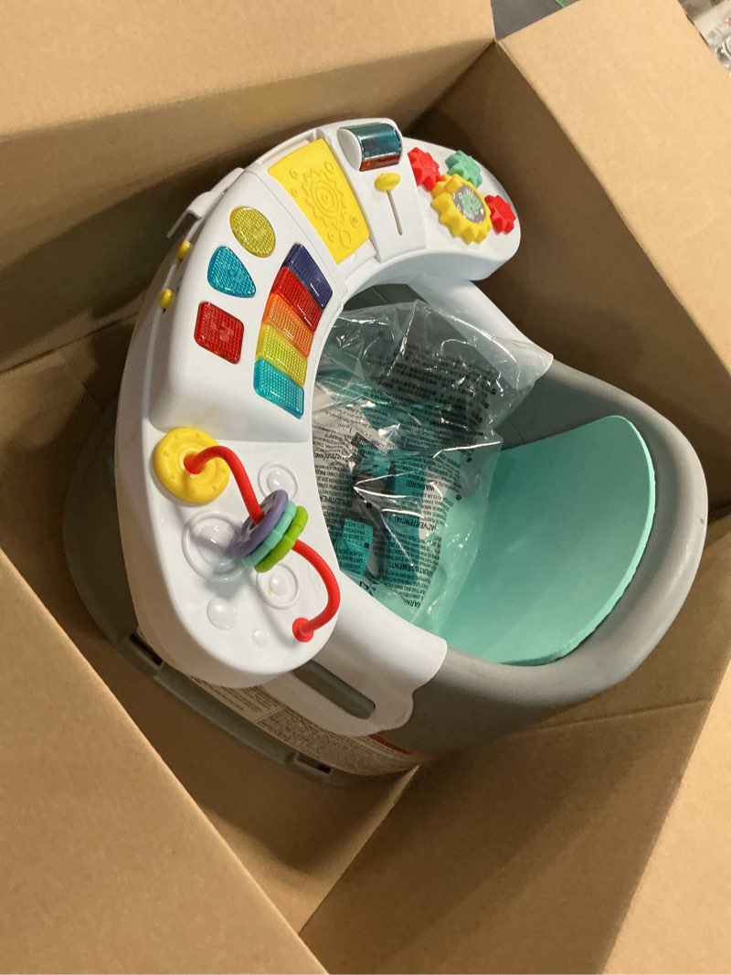 Condition photo showing Good Condition for infantino music & lights 3-in-1 discovery seat & booster, toddler booster seat for dining table or kitchen chair, baby activity center & snack tray, teal