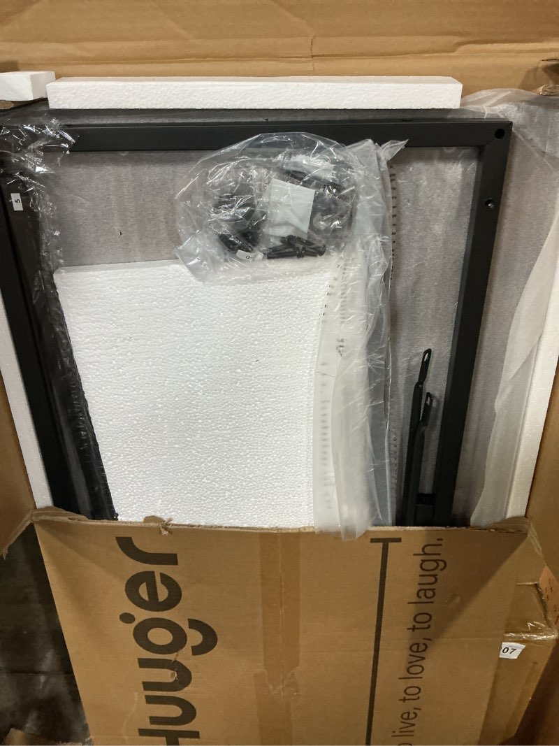 Condition photo showing New/Like New for Huuger Computer Desk, 55 Inch Home Office Desk, Gaming Writing Work from Home Study Desk, Large Legroom, Sturdy Metal Frame, Modern Simple, Rustic Brown