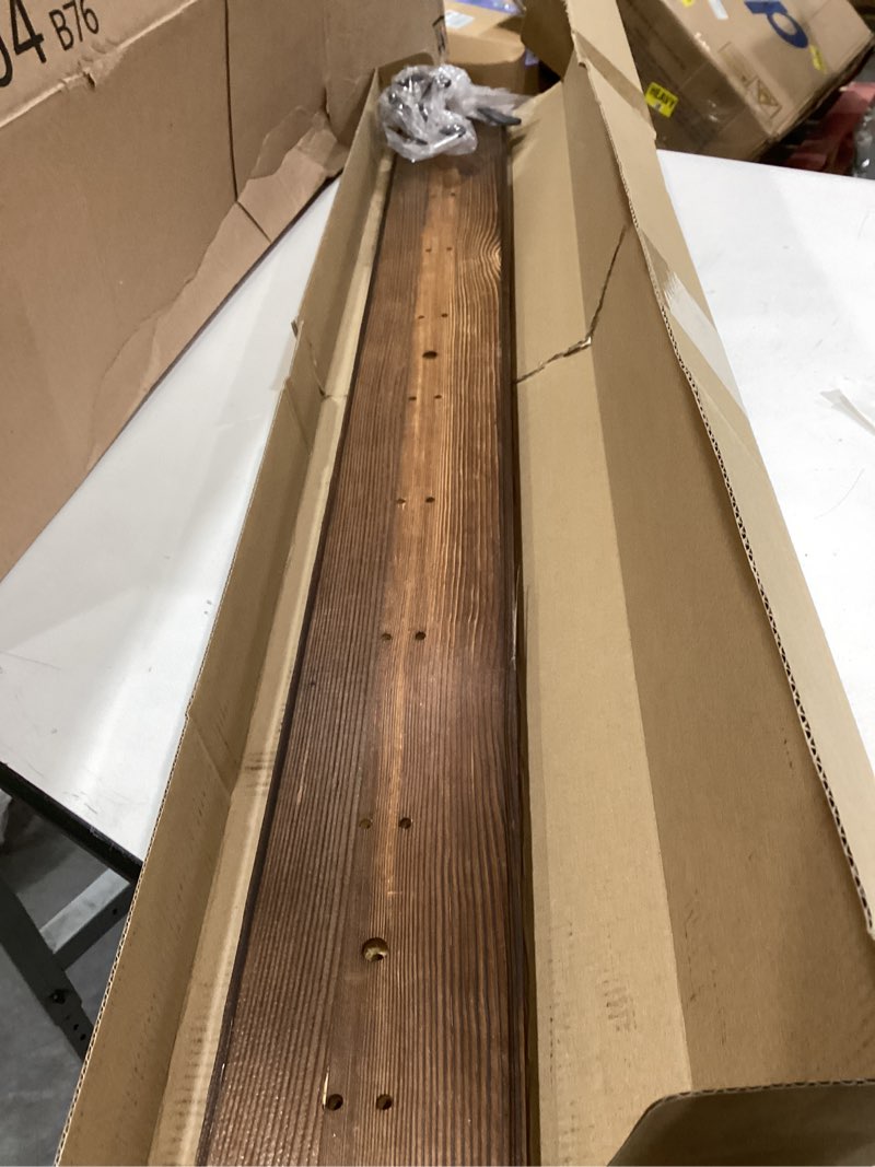 Condition photo showing Good Condition for 38.6'' large coat rack wall mount coat hooks coat hanger with 10 metal black triple- hooks brown pine real wood plank hat rack for wall hooks for hanging coat hat jacket 1 item-10 hooks brown plate & black hook