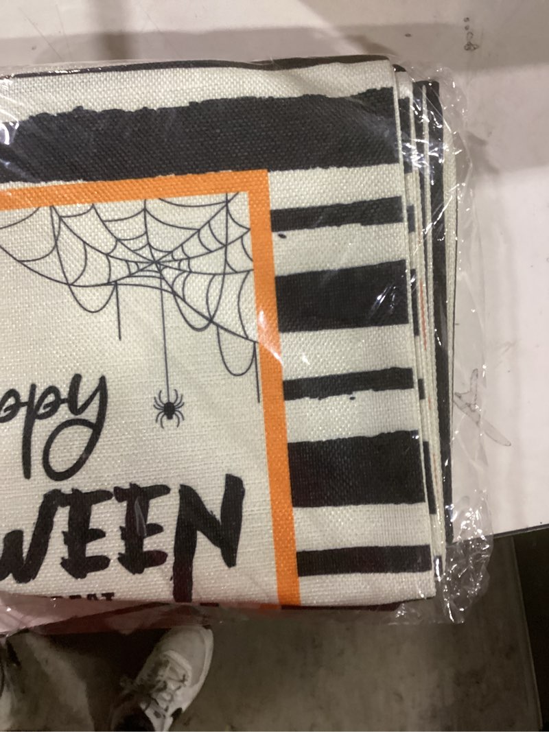 Condition photo showing New/Like New for RGQSUN 8 Set Burlap Fall Throw Pillow Covers 18 x 18 Halloweens Decorative Pillowcase Seasonal Buffalo Plaid Pillow Case Linen Throw Cushion Cover for Autumn Thanksgiving Farmhouse Sofa Decor