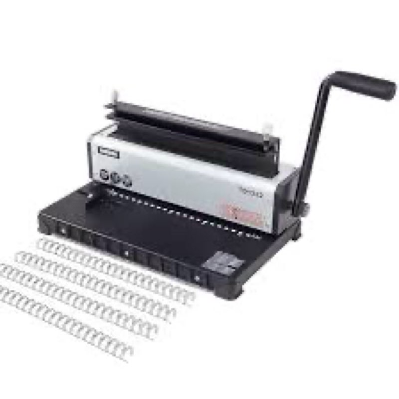 Rayson TD1222 Wire Binding Machine - 2:1 Pitch, Rectangle Holes, 220 Sheet Binding / 12 Sheet Punching Capacity