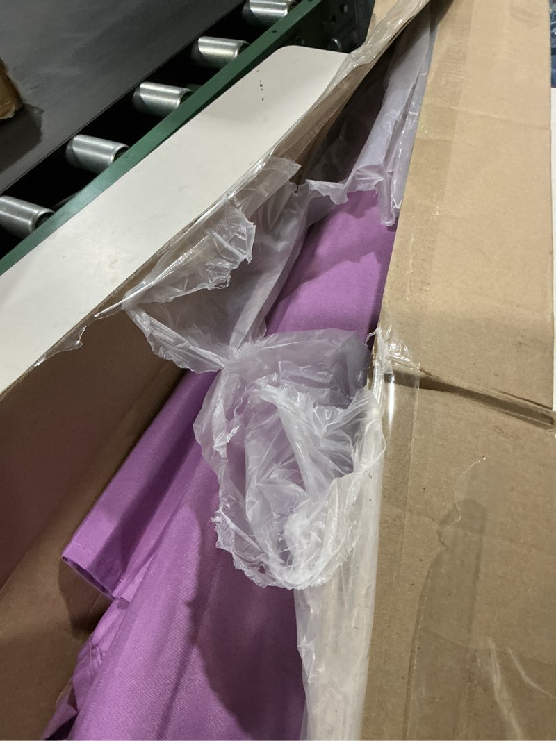 Condition photo showing As Is for sunnyglade 7.5' patio umbrella outdoor table market umbrella with push button tilt/crank, 6 ribs (purple)