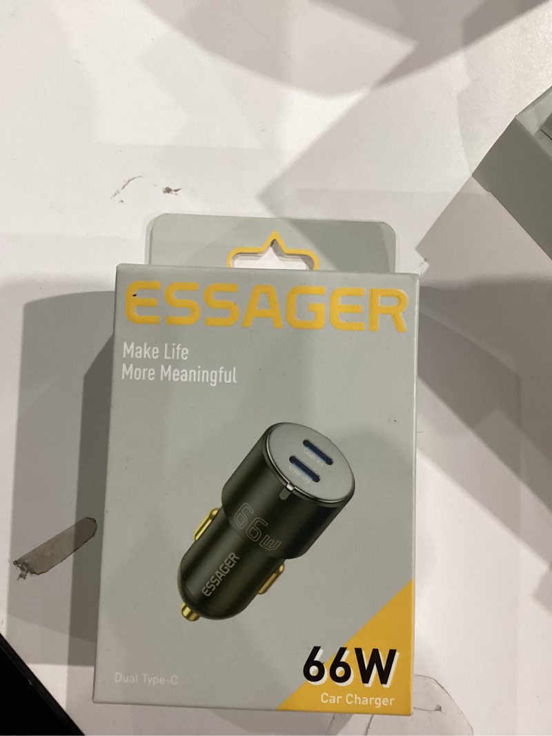 Essager 66W Fast Car Charger USB C Cigarette Lighter Adapter All-Metal with Dual Port PD/PPS/QC3.0 T