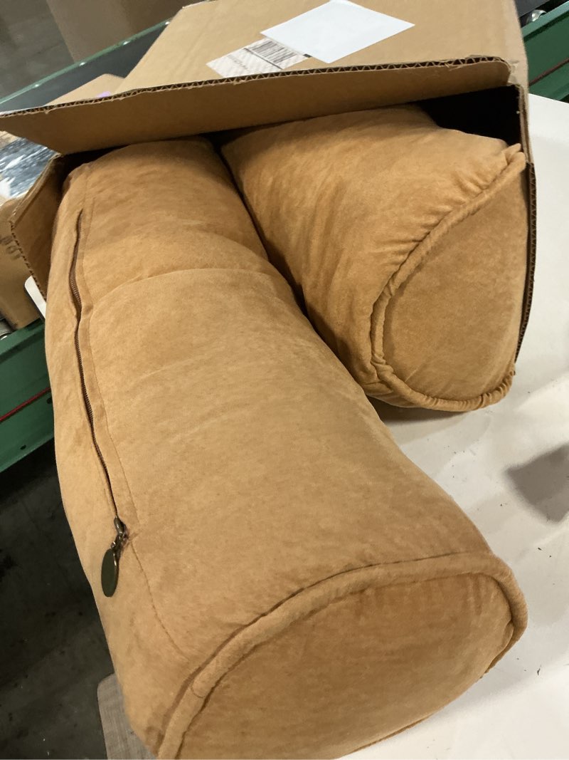 Condition photo showing Good Condition for blazing needles corded microsuede throw pillows (set of 2), 20" x 8", camel