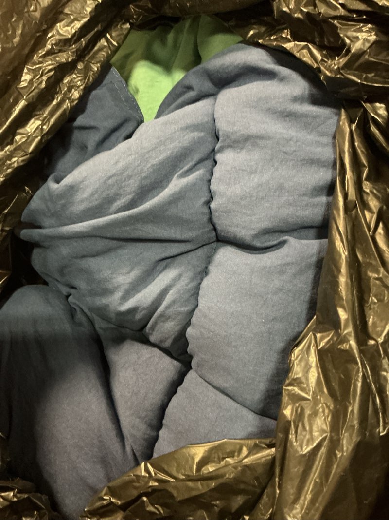 Condition photo showing As Is for Decroom Lightweight Twin Comforter Set with 1 Pillow Sham - 2 Pieces Set - Quilted Down Alternative Comforter/Duvet Insert for All Season - Grayish Blue/Grey - Twin/Twin XL Size Twin Grayish Blue/Grey