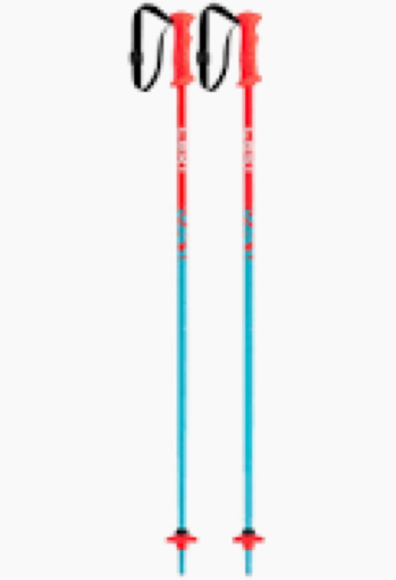 (Incomplete)LEKI Kids’ Rider Lightweight Aluminum Ski Poles for Alpine Skiing - Petrol-Bright Red-White - 100 cm