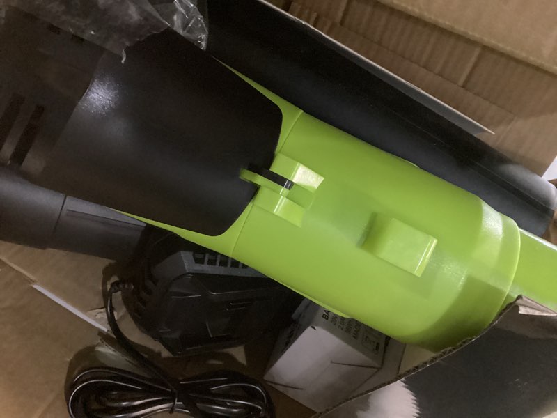 Condition photo showing New/Like New for Leaf Blower, Electric Cordless Leaf Blower with 2 Batteries and Charger, 2 Speed Mode, Lightweight Cordless Blower for Blowing Leaves, Patio Cleaning, Blowers for Lawn Care and Dust Plastic A-Green