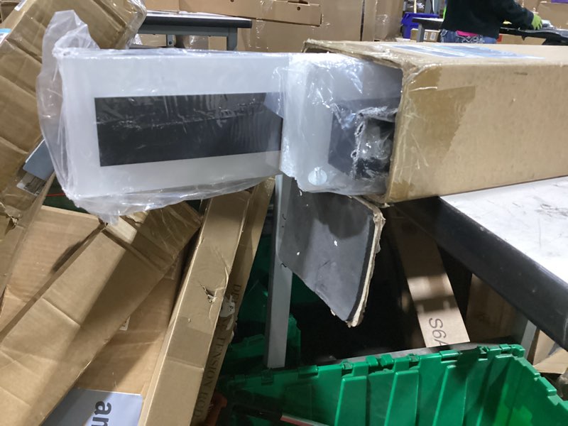 Condition photo showing As Is for 2pack 39incn long outdoor modern led wall light,30w waterproof ip65 warm white 110v led wall mount lighting fixture rectangular black wall lights elegant frosted white acrylic anti rust