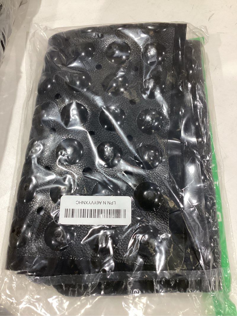 Condition photo showing Good Condition for Yimobra Shower Stall Mat Non Slip, 21x21 Inch, Soft Square Bath Mat for Shower with Suction Cups and Drain Holes, Stall Floor Mats for Bathroom, Machine Washable, Bathroom Accessories, Black 21 x 21 inches Black