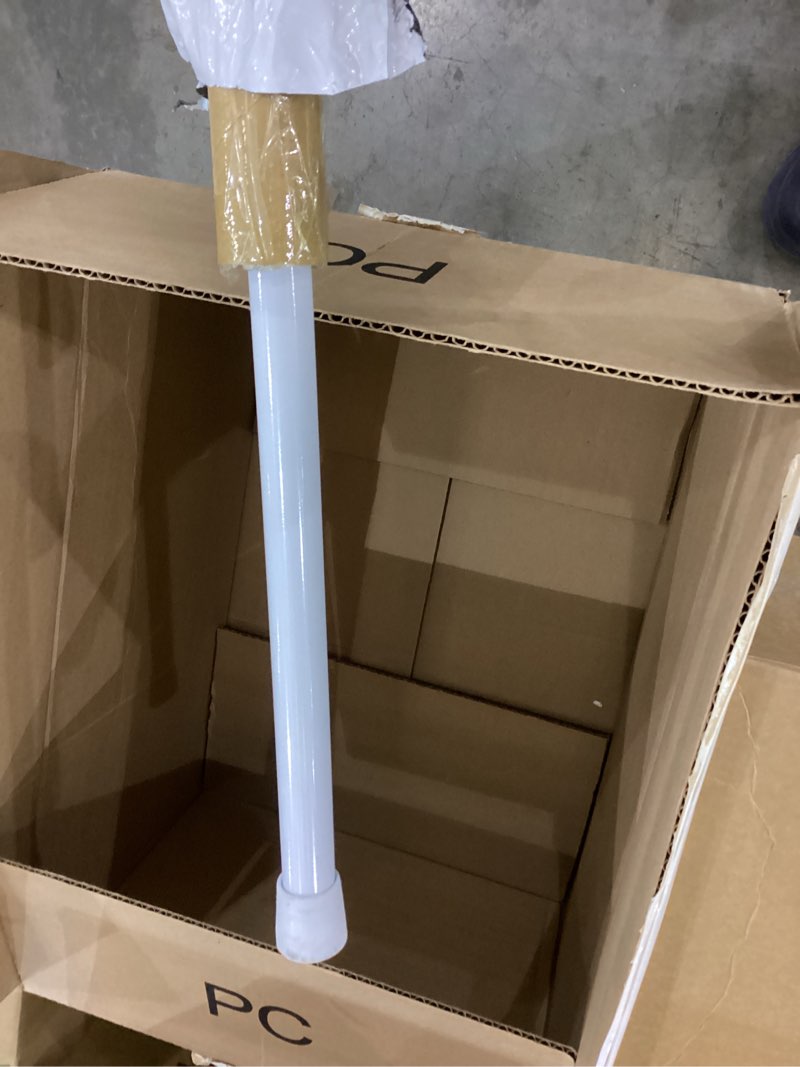 Condition photo showing As Is for uxcell Tension Curtain Rod, Adjustable 28 to 47 inches, 0.75" Dia White Spring Tension Rod No Drilling Expandable Tension Rod for Doorway, Kitchen 28-47 inch