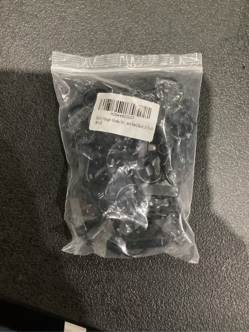 Condition photo showing New/Like New for Hanger Hooks,String Light Hooks,Screw-in Hooks for Hanging String Lights and Wire,Wind Chimes,Plastic and Steel,Black,20 Pack