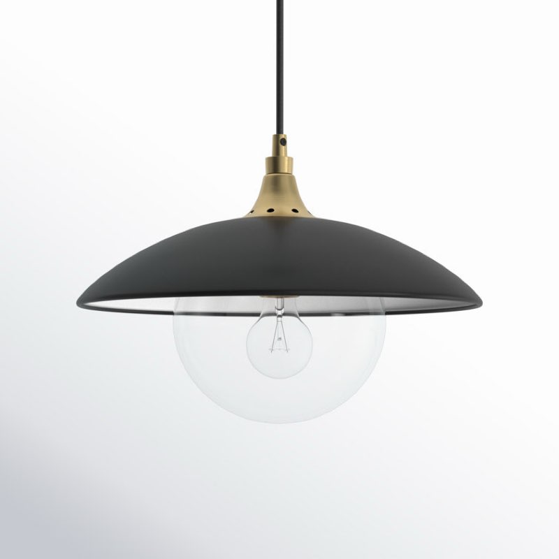 Matte Black/Brass Morine 1 - Light Single Pendant
