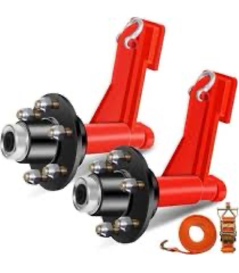 2-Packs (5x5.5 Lug) red Container Wheel Shifting Tool(Bolt-on Spindle Kit) with Thorn Belt,Shipping Container Wheels,Quick disassembly,Compatible with Up to 40' Shipping Container