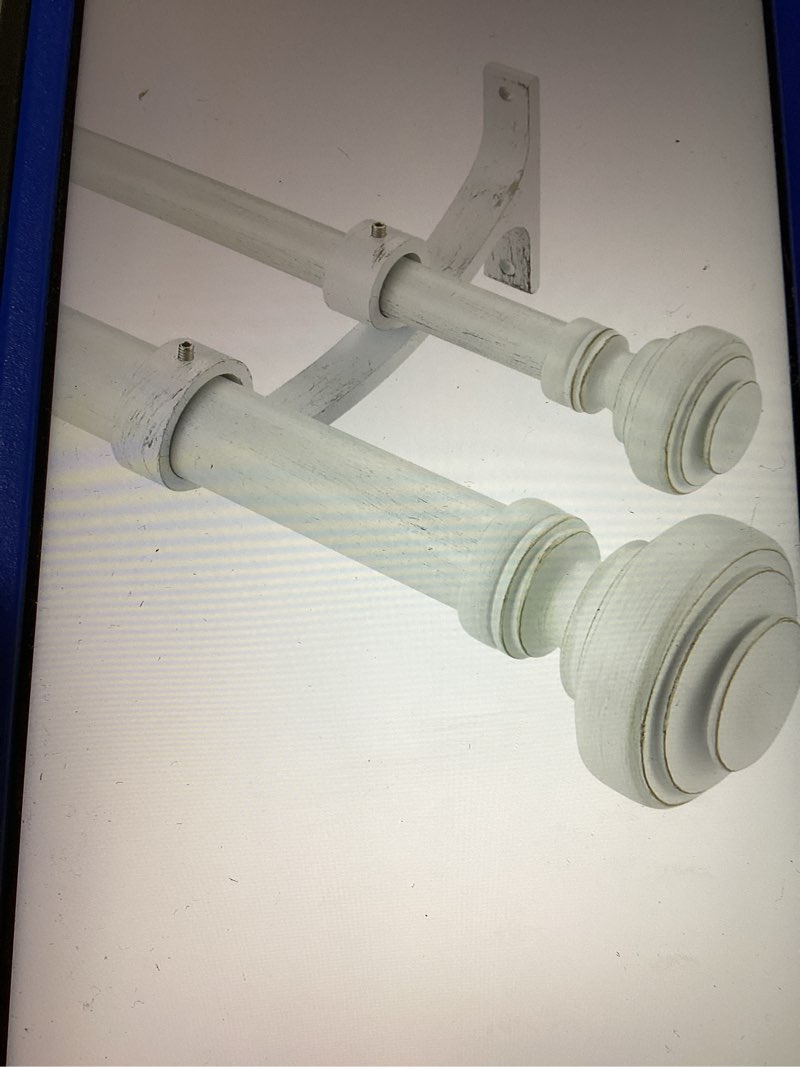 Mayrhyme Wood Double Curtain Rod for Windows 140 to 164 Inches (11 to 14 ft), Adjustable Heavy Duty 