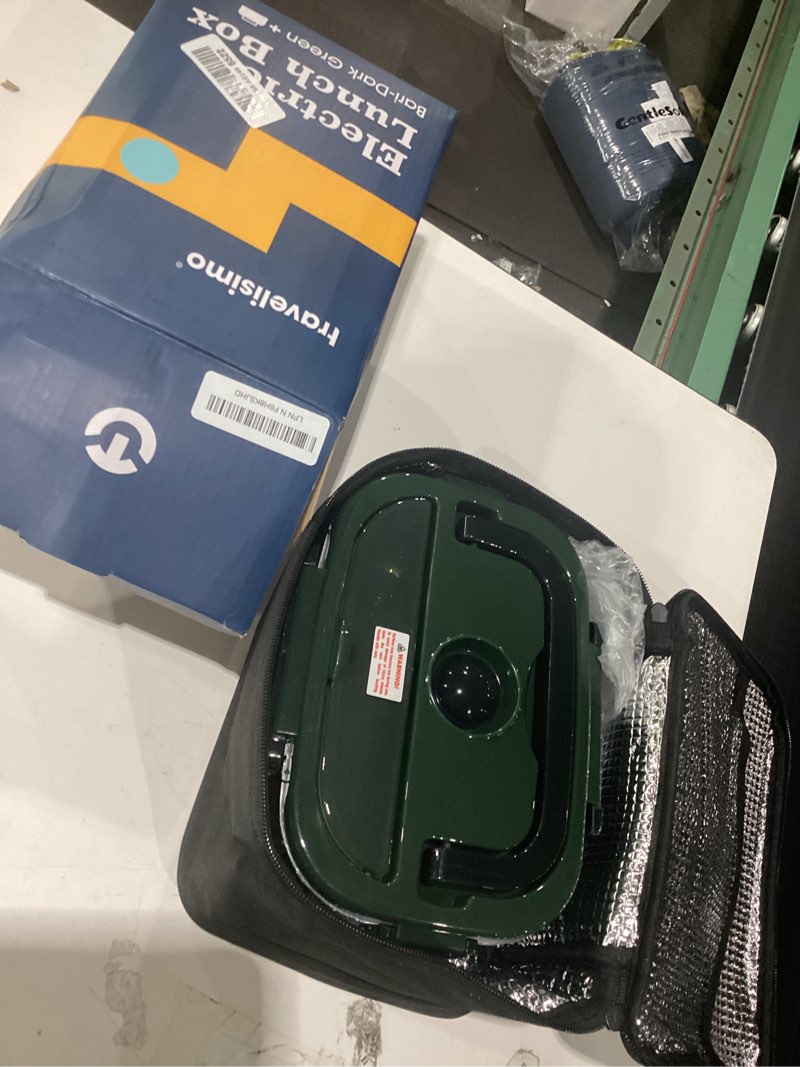 Condition photo showing Good Condition for travelisimo electric lunch box for adults 100w heated lunch box for men 1.5l stainless steel portable food warmer, 12/24/110v for travel & work, loncheras electricas para calentar almuerzo dark green