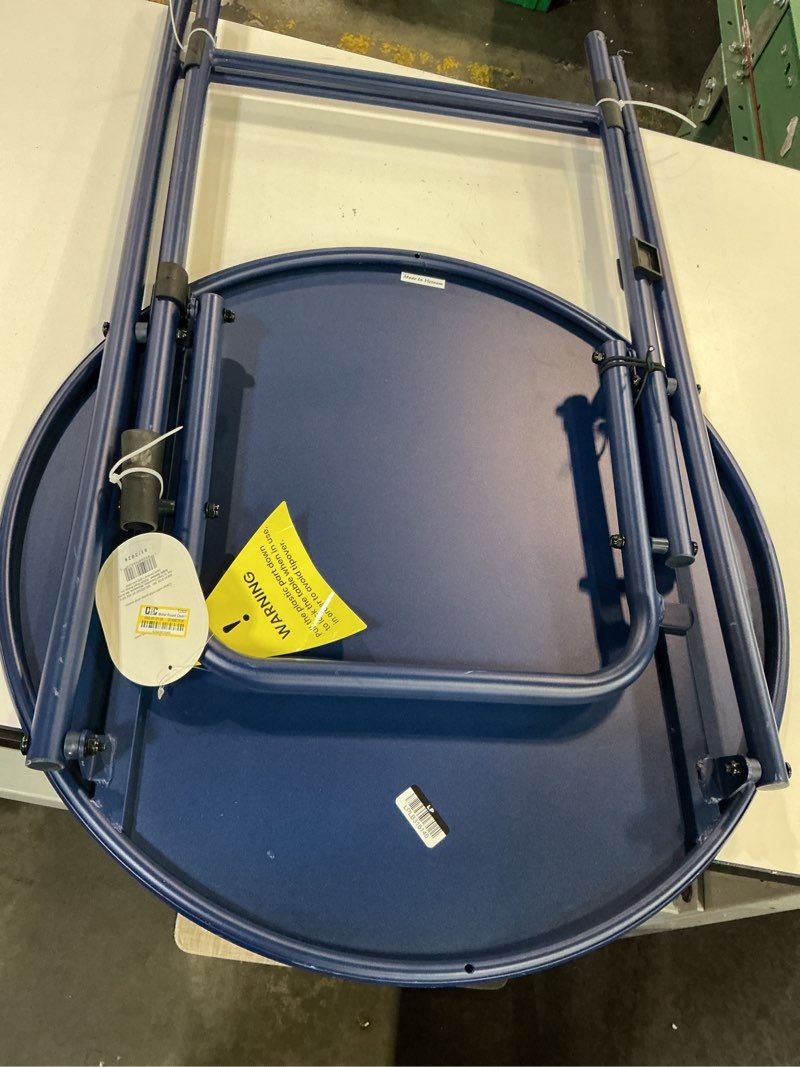 Condition photo showing Good Condition for metal round open weave bistro patio end table navy blue - threshold™