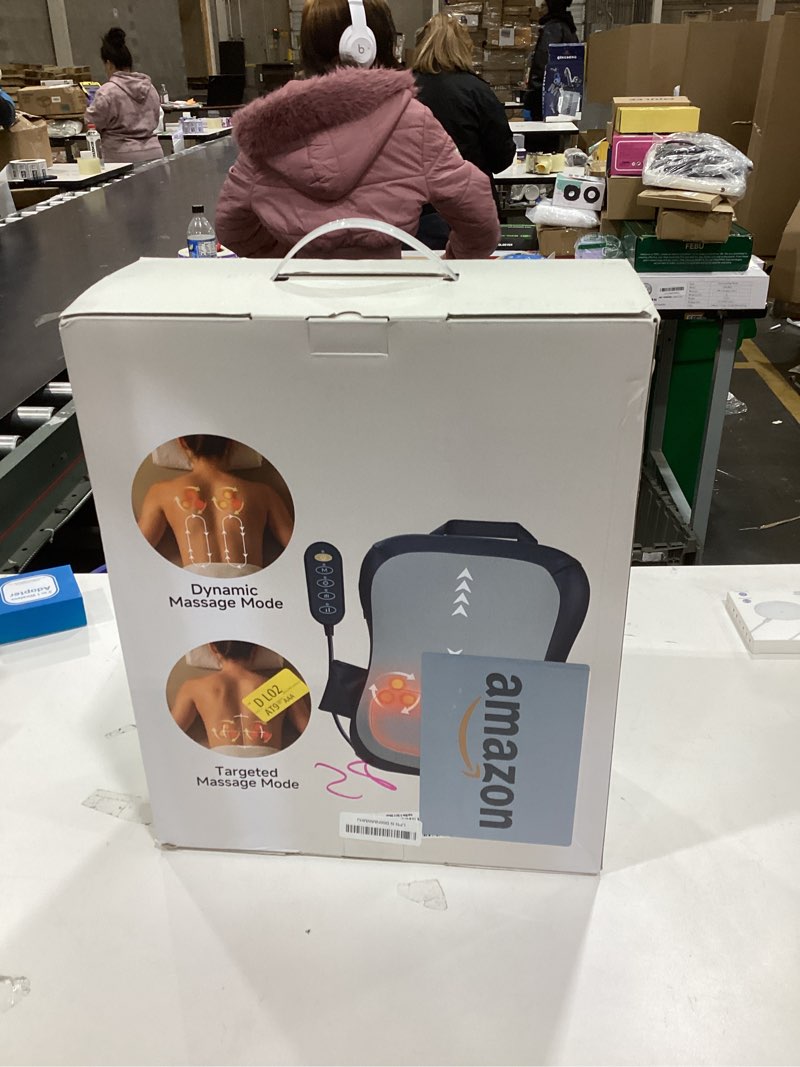 Condition photo showing Good Condition for Shiatsu Back and Neck Massager for Pain Relief Deep Tissue, Up and Down Rolling Back Massager with Heat, 3D Kneading Massage for Office Home Car, Birthday Gifts for Women Men Mom Dad Gray