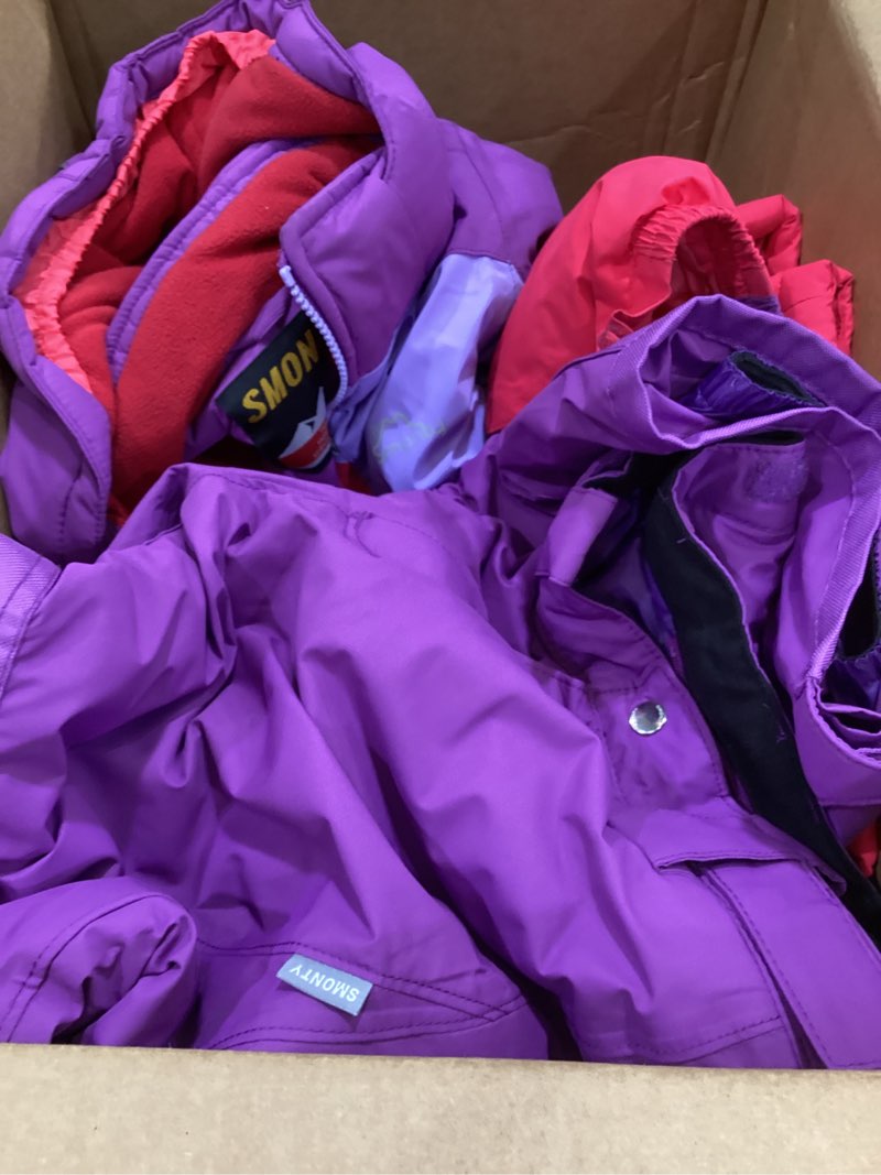 Condition photo showing Good Condition for Kids Ski Suit Girls Boys Snowsuits Winter Ski Jacket & Bib Pants Set Snowboard Waterproof Windproof Warm Coat Purple Pink 14-16 Years