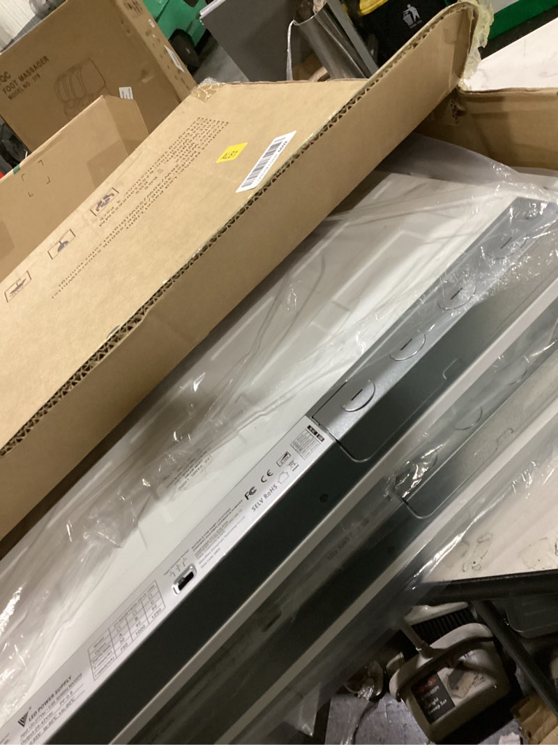 Condition photo showing As Is for 4 pack 2x2 led flat panel light,0-10v dimmable,3000k/4000k/5000k, 30w/40w/50w, drop ceiling light for mall, officeroom, garage