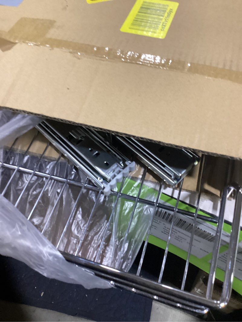 Condition photo showing Good Condition for OCG 2 Tier Pull Out Cabinet Organizer (7.5" W x 21.5" D), Pull Out Drawers for Kitchen Cabinets, Pull Out Shelves for Base Cabinet Organization in Kitchen Bathroom Pantry, Chrome Finish 7.5"W x 21.5"D, 2 Tier