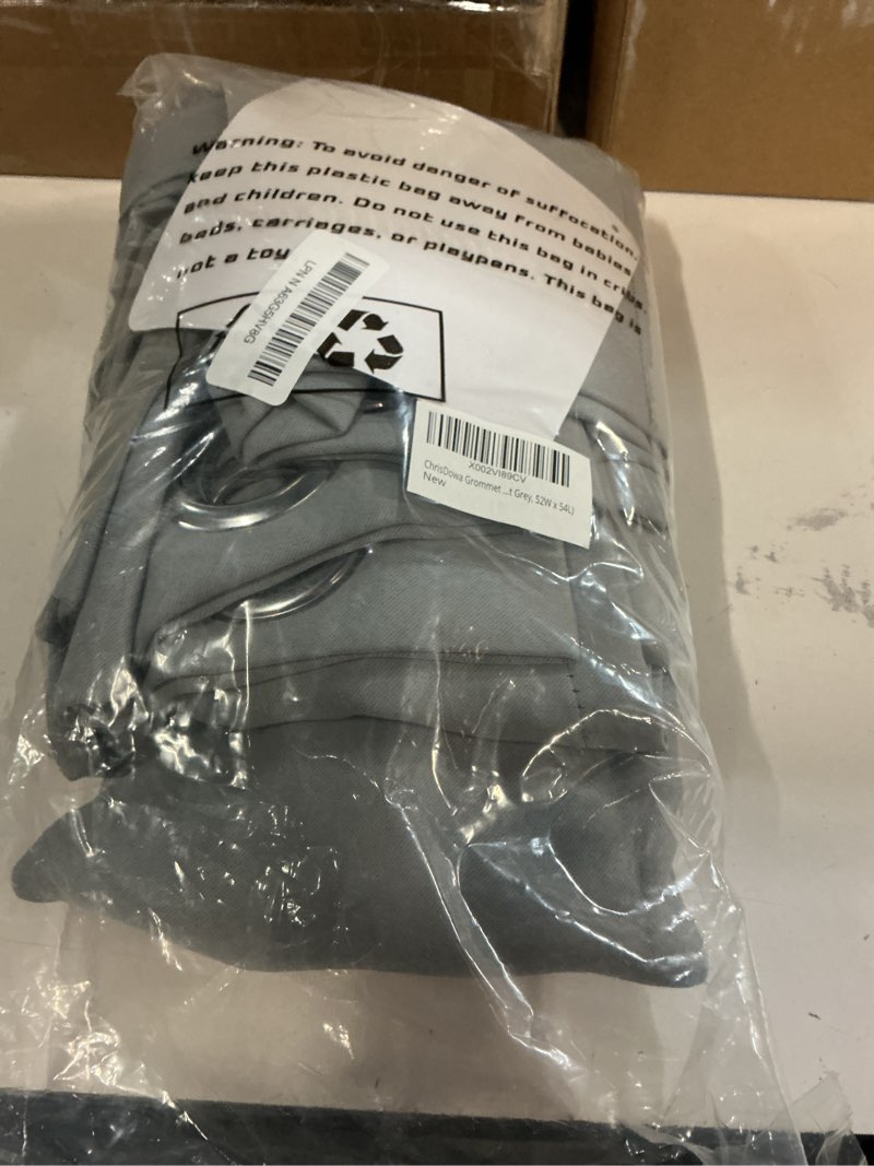 Condition photo showing Good Condition for ChrisDowa Grommet Blackout Curtains for Bedroom and Living Room - 2 Panels Set Thermal Insulated Room Darkening Curtains (Light Grey, 52W x 54L) 52\"W x 54\"L (Pack of 2) Light Grey