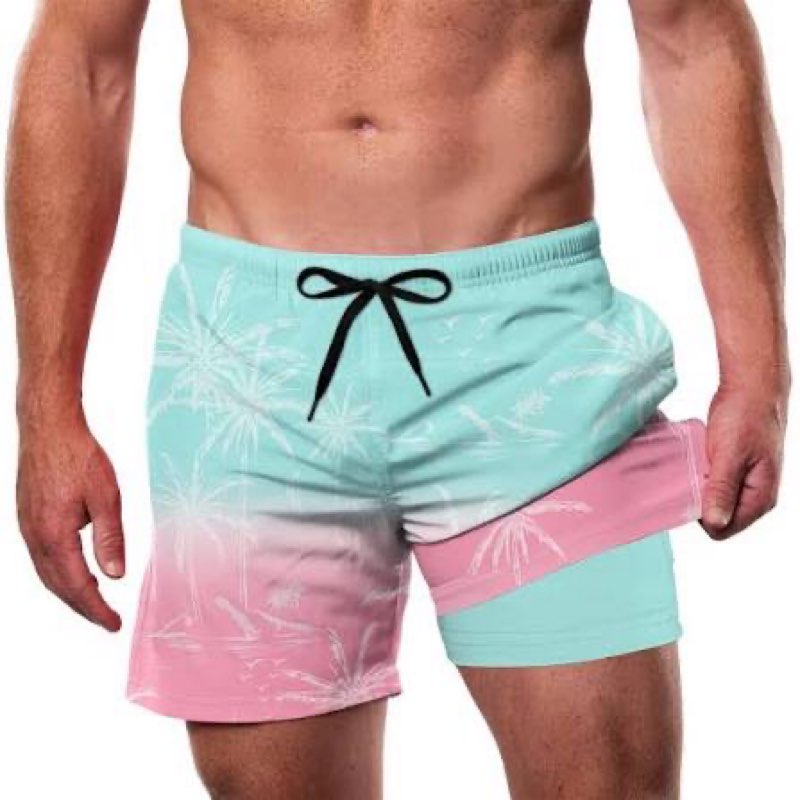 Condition photo showing New/Like New for medium lollipie mens swim trunks with compression liner 5.5  inseam quick dry bathing suit lightweight swimming shorts bathing trunks swimwear board shorts