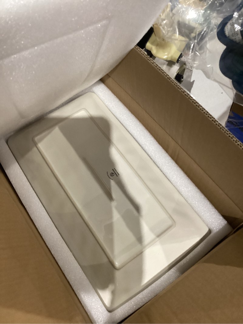 Condition photo showing Good Condition for Famiware Serving Platter, Rectangular 15.67/14.1/12.6inch Serving Dishes for Entertaining, Microwave Dishwasher Safe, Stoneware Serving Trays for Party, Turkey, Cheese, Ocean Series, Vanilla White