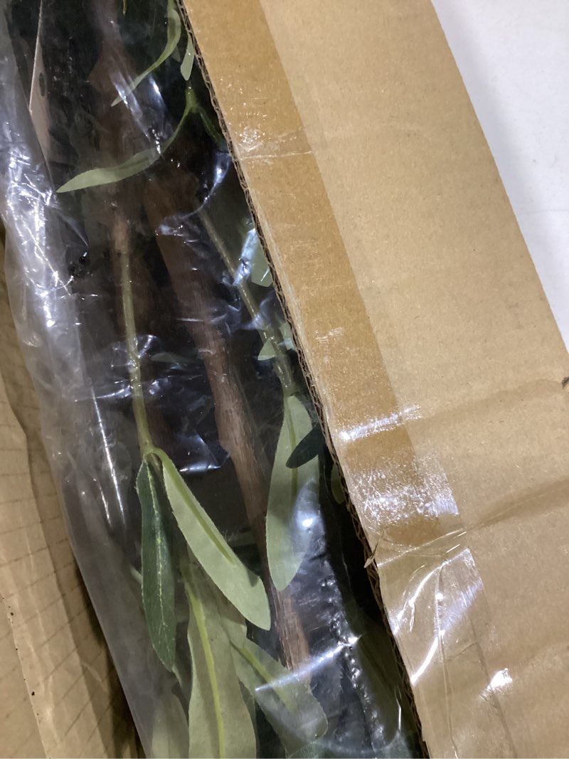 Condition photo showing Good Condition for Faux Olive Tree 7ft,Lush Artificial Olive Tree for Indoor with Natural Wood Trunk and Lifelike Fruits,Silk Tall Fake Olive Tree for Home Decor Office Living Room,1Pcs