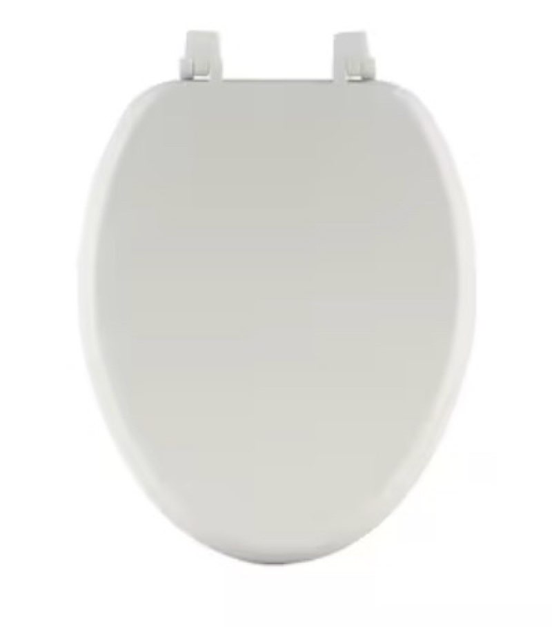 project source wood white elongated toilet seat