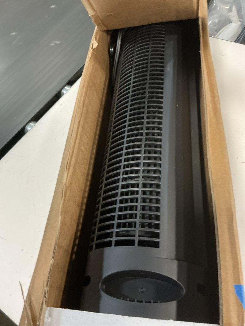 Condition photo showing Good Condition for amazon basics 28" 60-degree oscillating tower fan for bedroom, living room, office, with 3 speeds, intuitive mechanical control, black, 35w, 27.8"h x 9.4"d x 9.4"w 28" - mechanical control