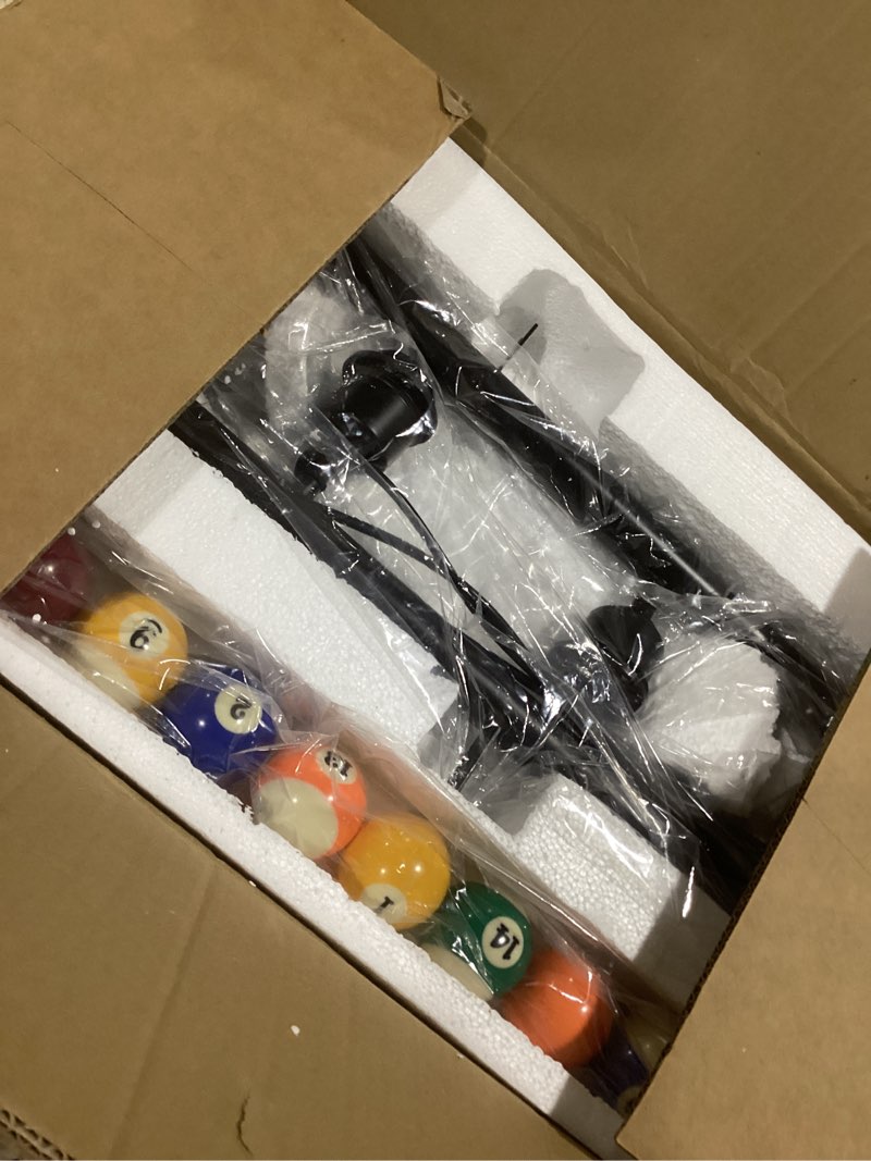 Condition photo showing Good Condition for adjustable pool table lights for 7'-8' billiard light hanging pool table fixture lighting pendant lamp with metal shades for game rooms (bulb not included)(black,4 lights) black 4 lights