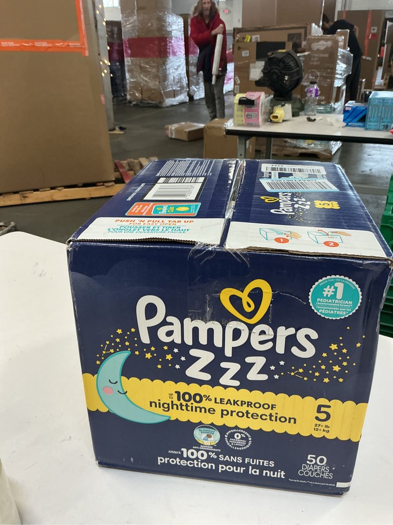 Condition photo showing New/Like New for Pampers Swaddlers Overnight Diapers - Size 5 - 50ct