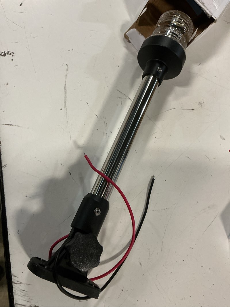 Condition photo showing As Is for boat anchor light 3-nm led fold down boat stern light all round 360° navigation light for pontoon and fishing boat 12-24v (12 inch foldable)