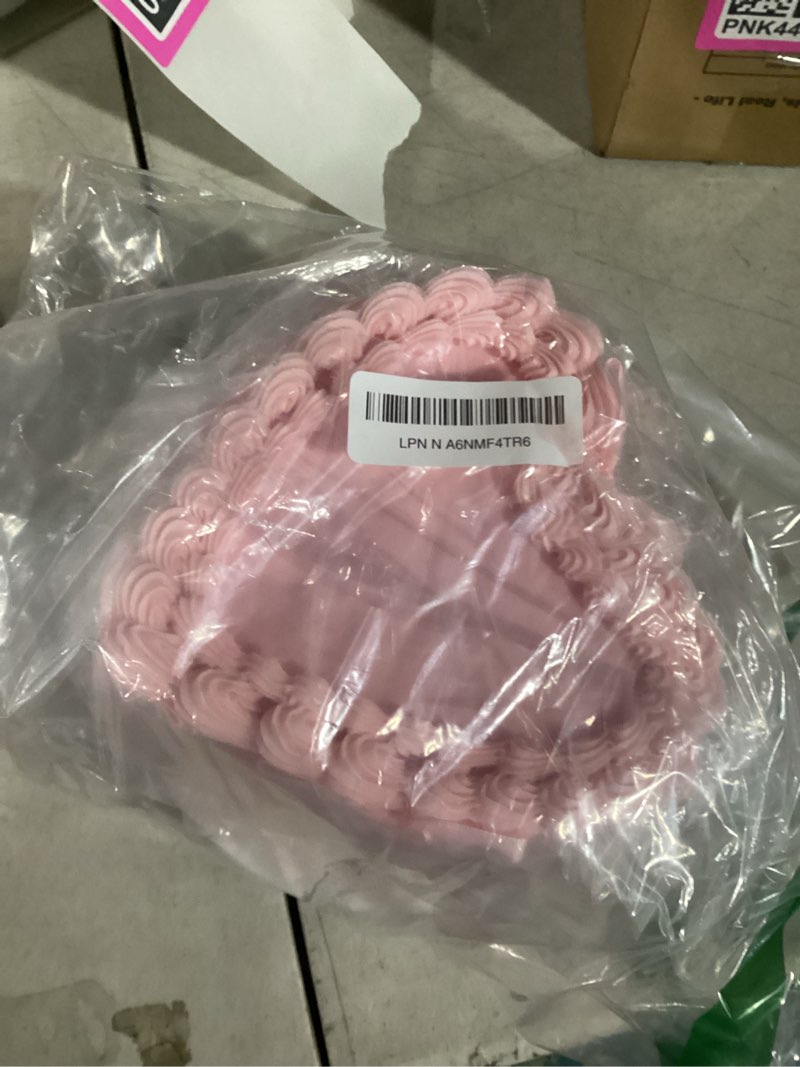 Condition photo showing Good Condition for Remerry 6 Inch Pink Bow Fake Cake Coquettish Birthday Fake Cake Decor Pink Bow Heart Wedding Dessert Props Artificial Heart Dessert for Display Photography Props Women Birthday Wedding Gift Pink Heart