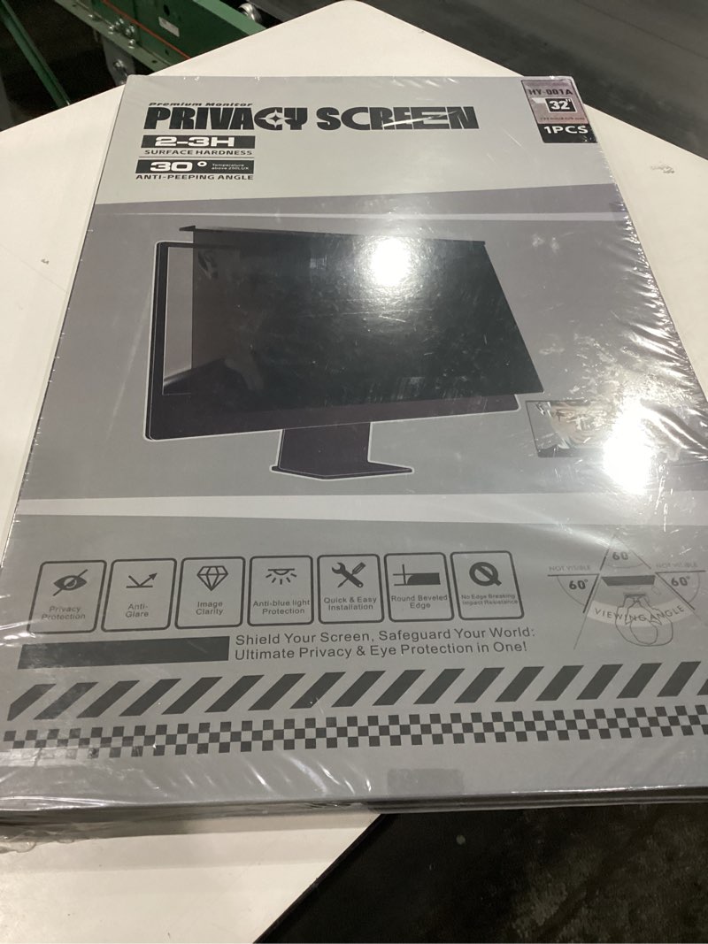 Condition photo showing New/Like New for Magnetic Privacy Screen for 32 Inch Flat Computer Monitor 16:9 Aspect Ratio,32in Removable Anti Glare Filter,Blue Light Blocking Privacy Shield Eye Protection,Hanging Anti Spy Desktop PC Protector