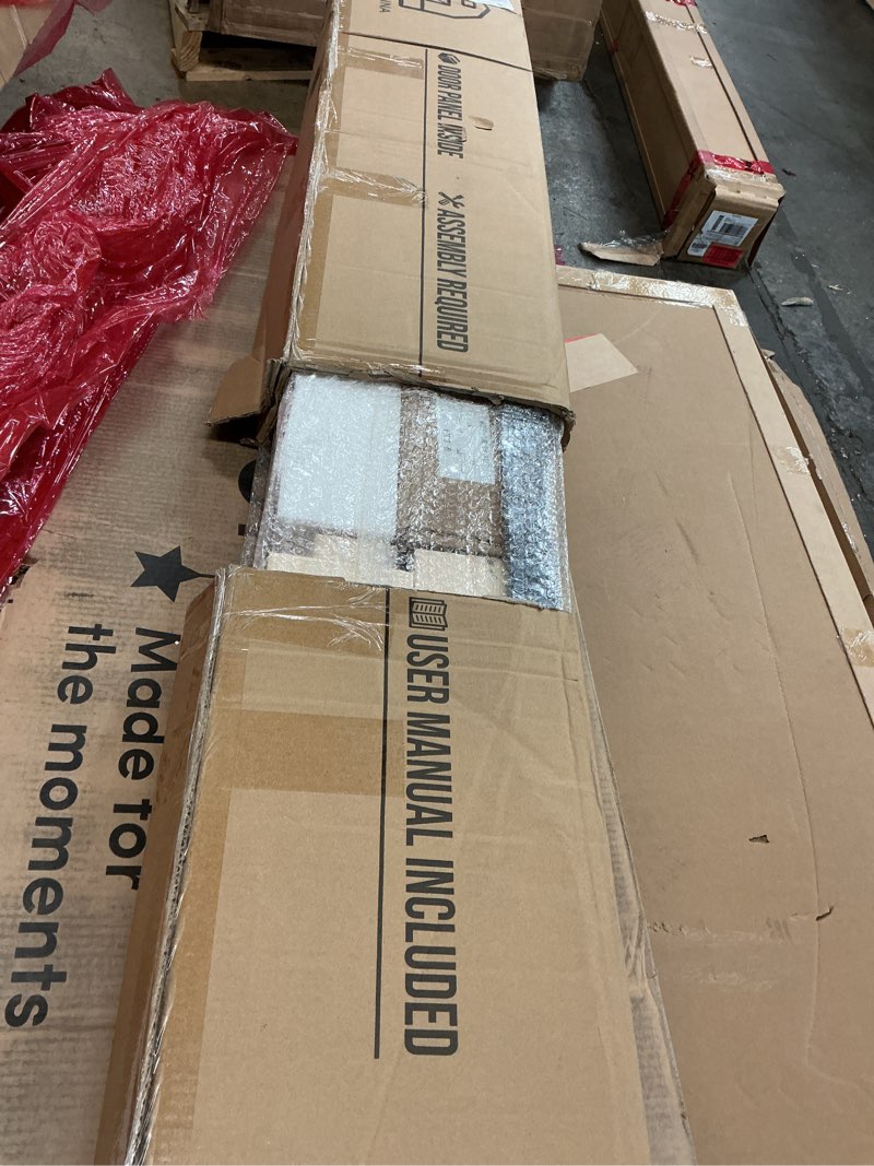 Condition photo showing New/Like New for 42x84 inch Sliding Barn Wood Door Slab with 7ft Hardware Kit, Requires Simple DIY Assembly 42"x84" Door with Hardware