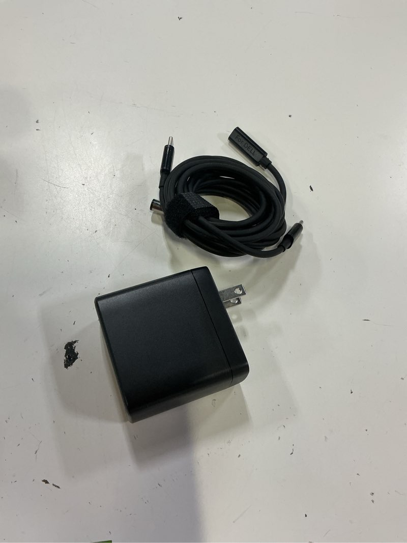 Condition photo showing Good Condition for 65w dell charger for laptop, dell computer charger usb-c for xps, inspiron, latitude and vostro models, power cord 4.5 * 3.0 mm and 7.5 * 3.0 mm compatible with both 65w 45w (foldable ac plug)