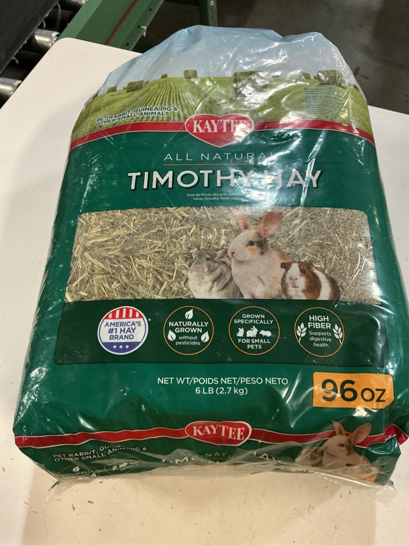 Condition photo showing New/Like New for kaytee timothy hay 96 ounces