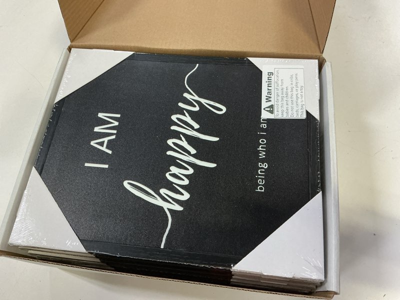 Condition photo showing New/Like New for KUVIOKE Inspirational Wall Decor Motivational Quotes Framed Wall Art Encouraging Office Affirmations Sayings for Kids Classroom Bedroom Living Room Ready to Hang Set of 6, 8x10in (Black Framed) Office Quote 8 x 10in x 6 Panels Positive Saying Black