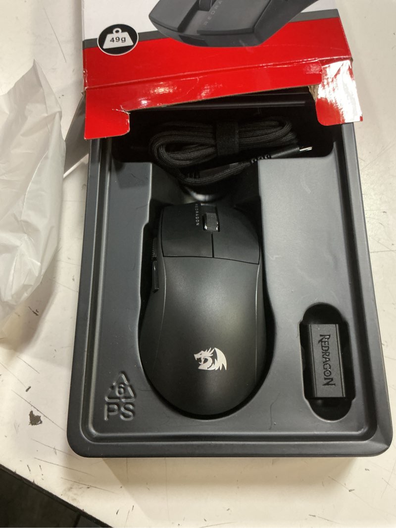 Condition photo showing Good Condition for redragon m916 pro 3-mode wireless gaming mouse, hype-speed 4k polling rate, 49g ultra-light 26k dpi mouse w/ergonomic natural grip build, redefinable macro buttons, software supported black 4k hz