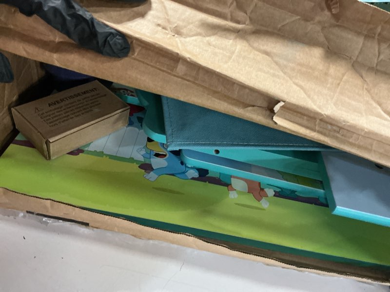 Condition photo showing As Is for delta children bluey chair desk with storage bin - greenguard gold certified, blue