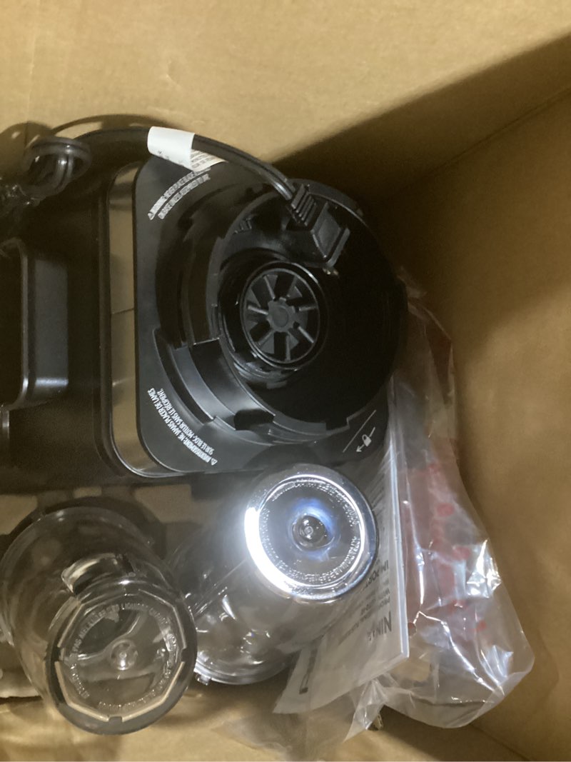 Condition photo showing As Is for ninja bn751 professional plus duo blender, 1400 peak watts, 3 auto-iq programs for smoothies, frozen drinks & nutrient extractions, 72-oz. total crushing pitcher & (2) 24 oz. to-go cups, black blender + (2) cups